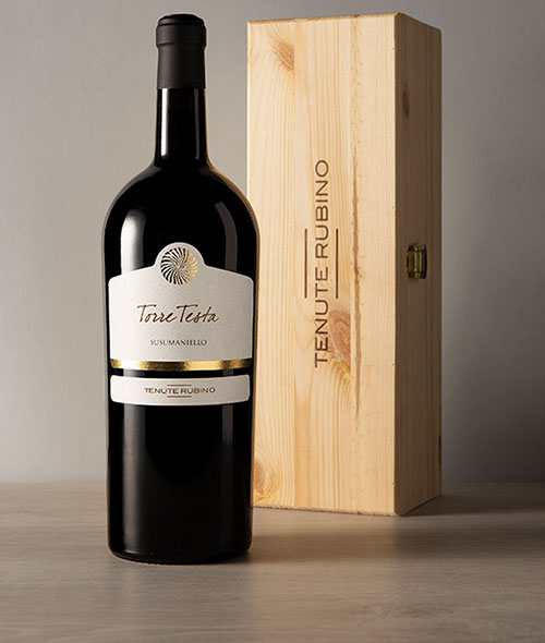 Magnum Torre Testa con cassetta in legno | Tenute Rubino | Vini del Salento