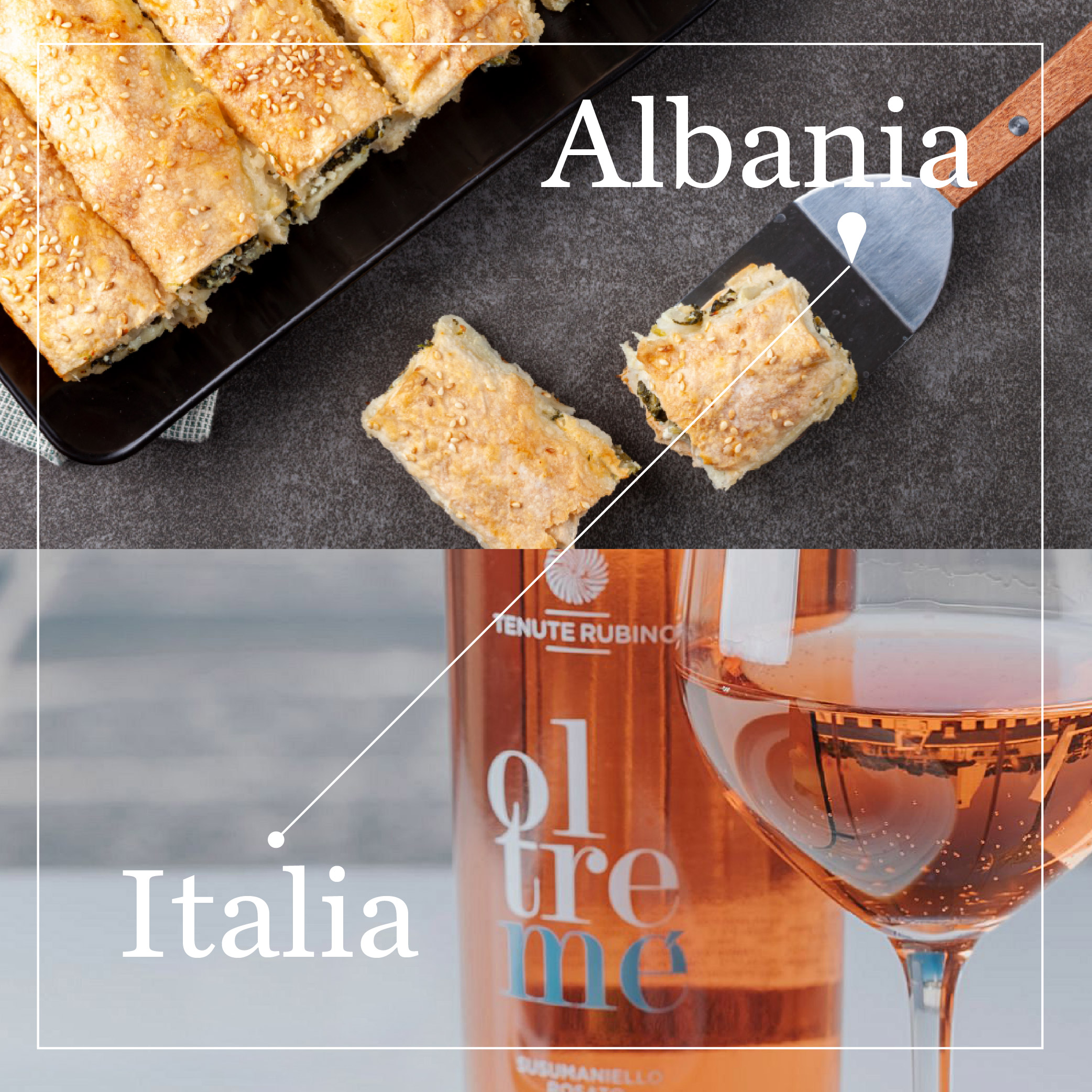 Abbinamenti internazionali oltremé rosato cucina albanese