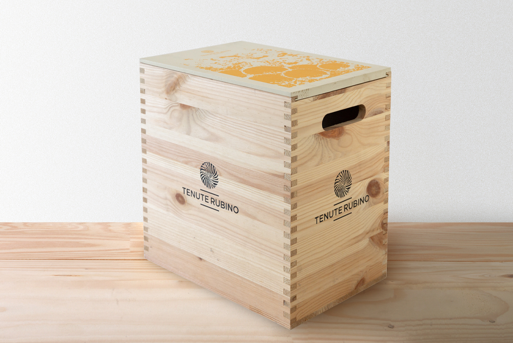 Box da 6 in legno verticale | Tenute Rubino | Vini del Salento 